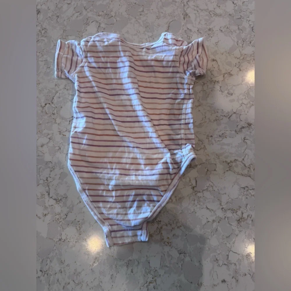 12M- Grand Canyon National Park Striped Baby Onesie - Orange Butterfly